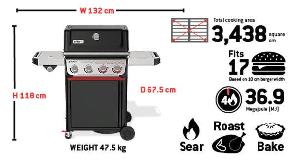 SPIRIT® E-435 4-BURNER GAS BARBECUE (LPG) - Image 3