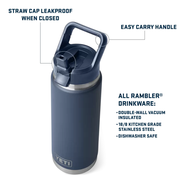 YETI 26 OZ WATER BOTTLE WITH STRAW LID - Image 2